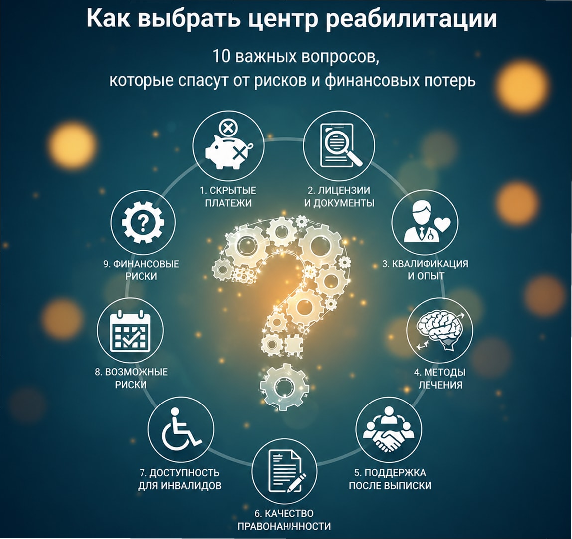 Как выбрать центр реабилитации: 10 важных вопросов, которые спасут вас от рисков и финансовых потерь